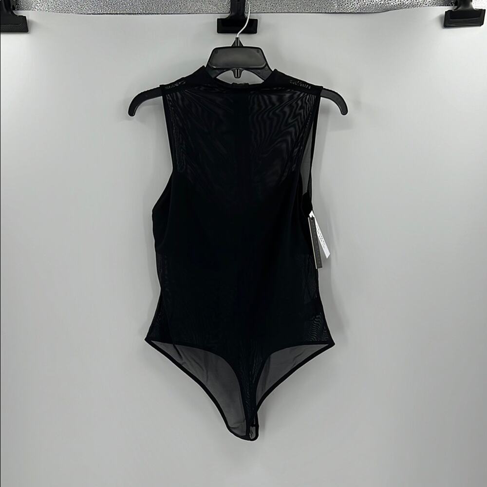 Alice and Olivia Nichol Mock Neck Sleeveless Bodysuit - Black - Large - NWT